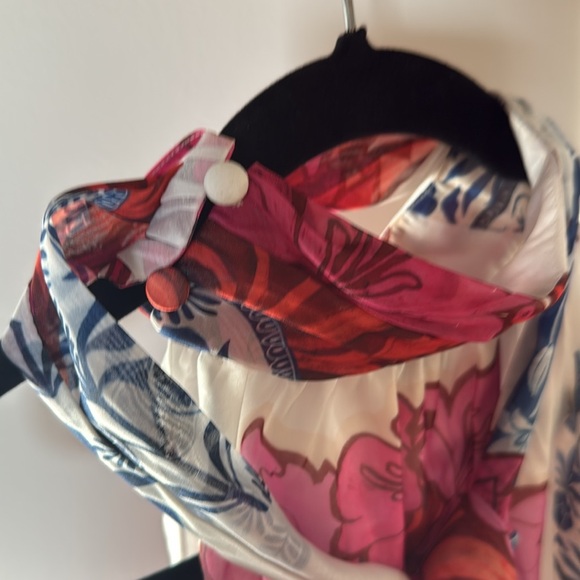 Ted Baker London-Akaki Organza Sleeveless Tie Neck Blouse - Picture 8 of 11